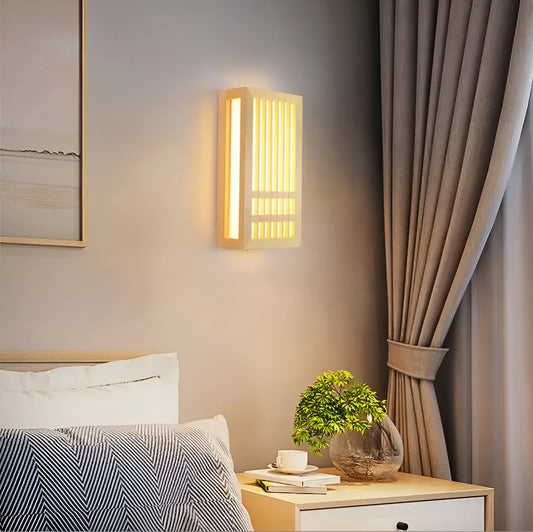 Applique Japandi DoaGlow – Lampe murale en bois et acrylique au design japonais moderne