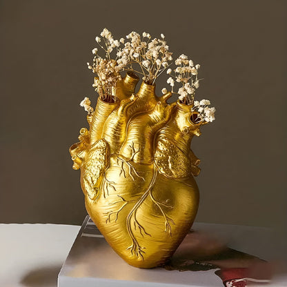 Cœur de Bambou – Vase en forme de cœur en bambou et bois naturel