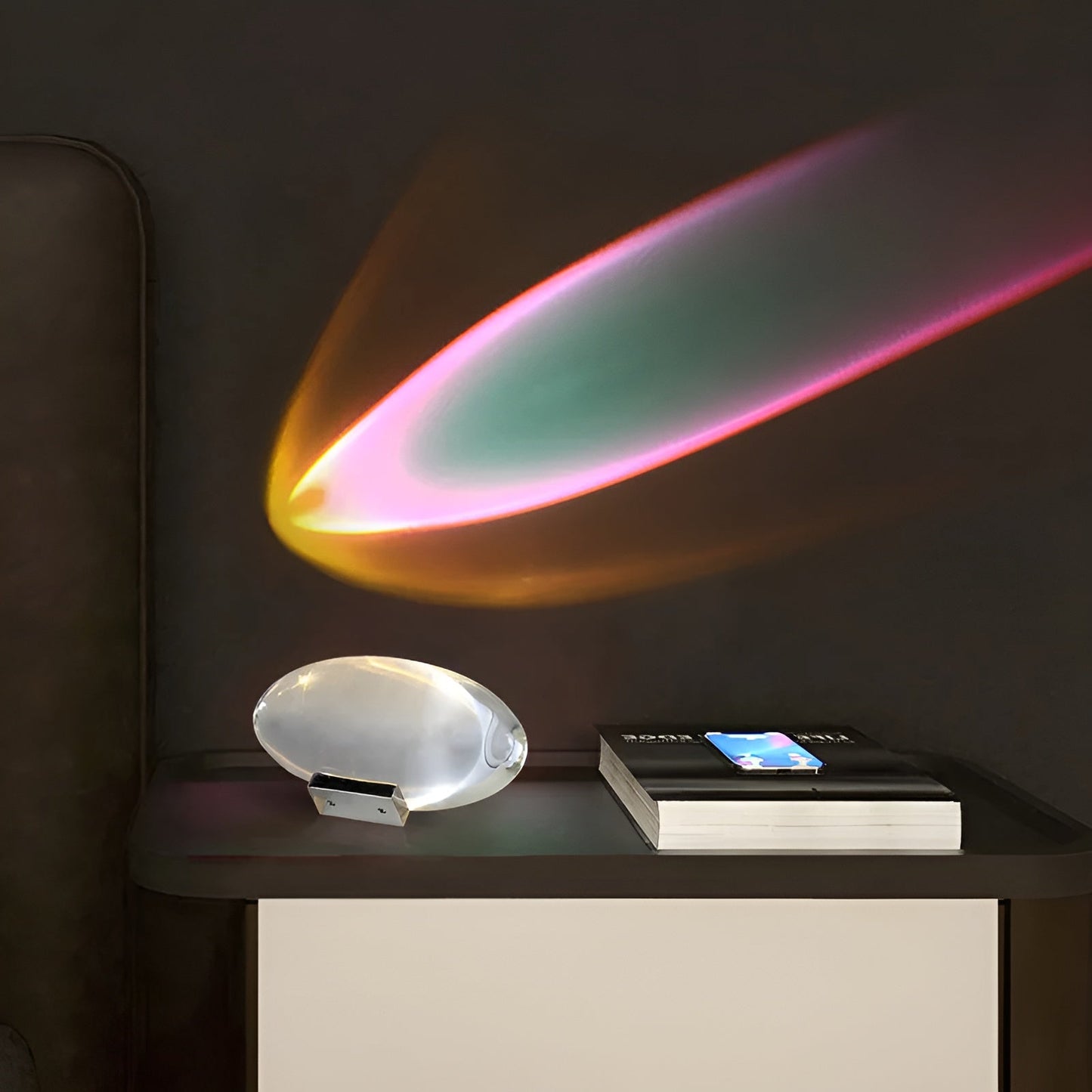 Lampe Projecteur À Effet Coucher De Soleil Avec Prisme En Cristal