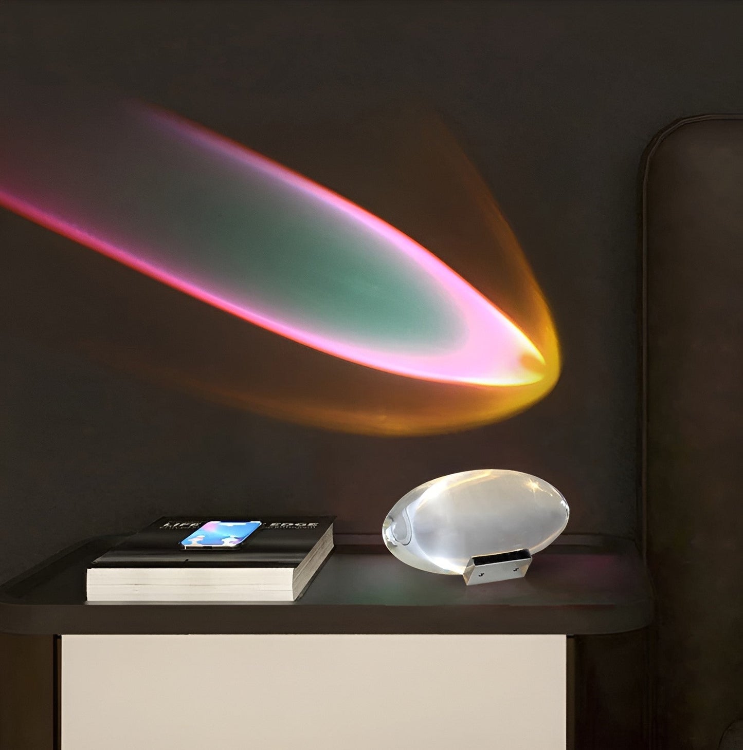 Lampe Projecteur À Effet Coucher De Soleil Avec Prisme En Cristal