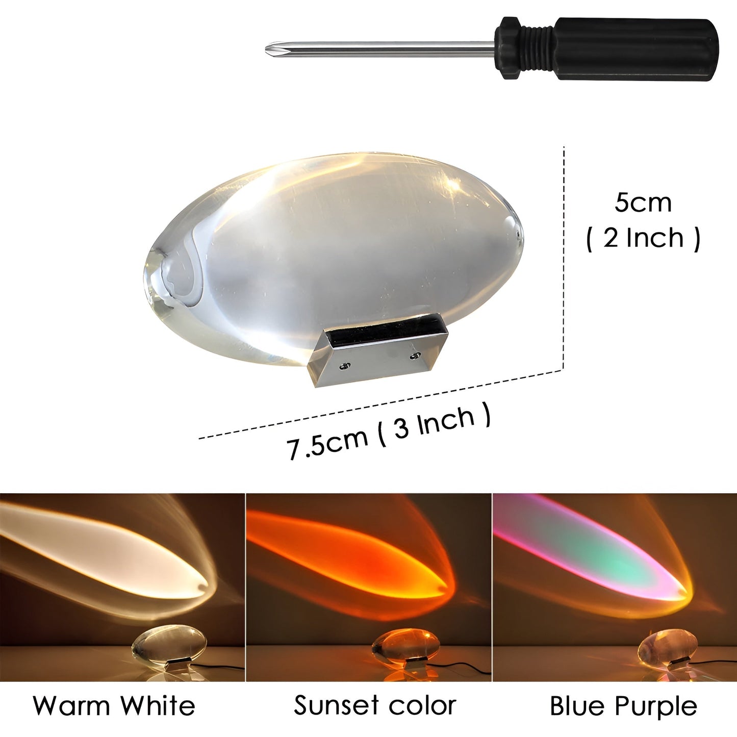 Lampe Projecteur À Effet Coucher De Soleil Avec Prisme En Cristal