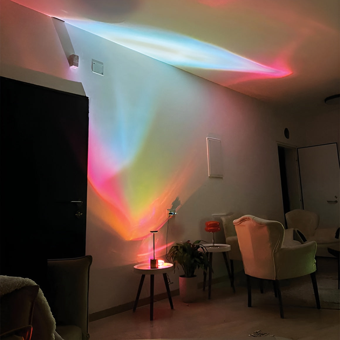Lampe Projecteur À Effet Coucher De Soleil Avec Prisme En Cristal