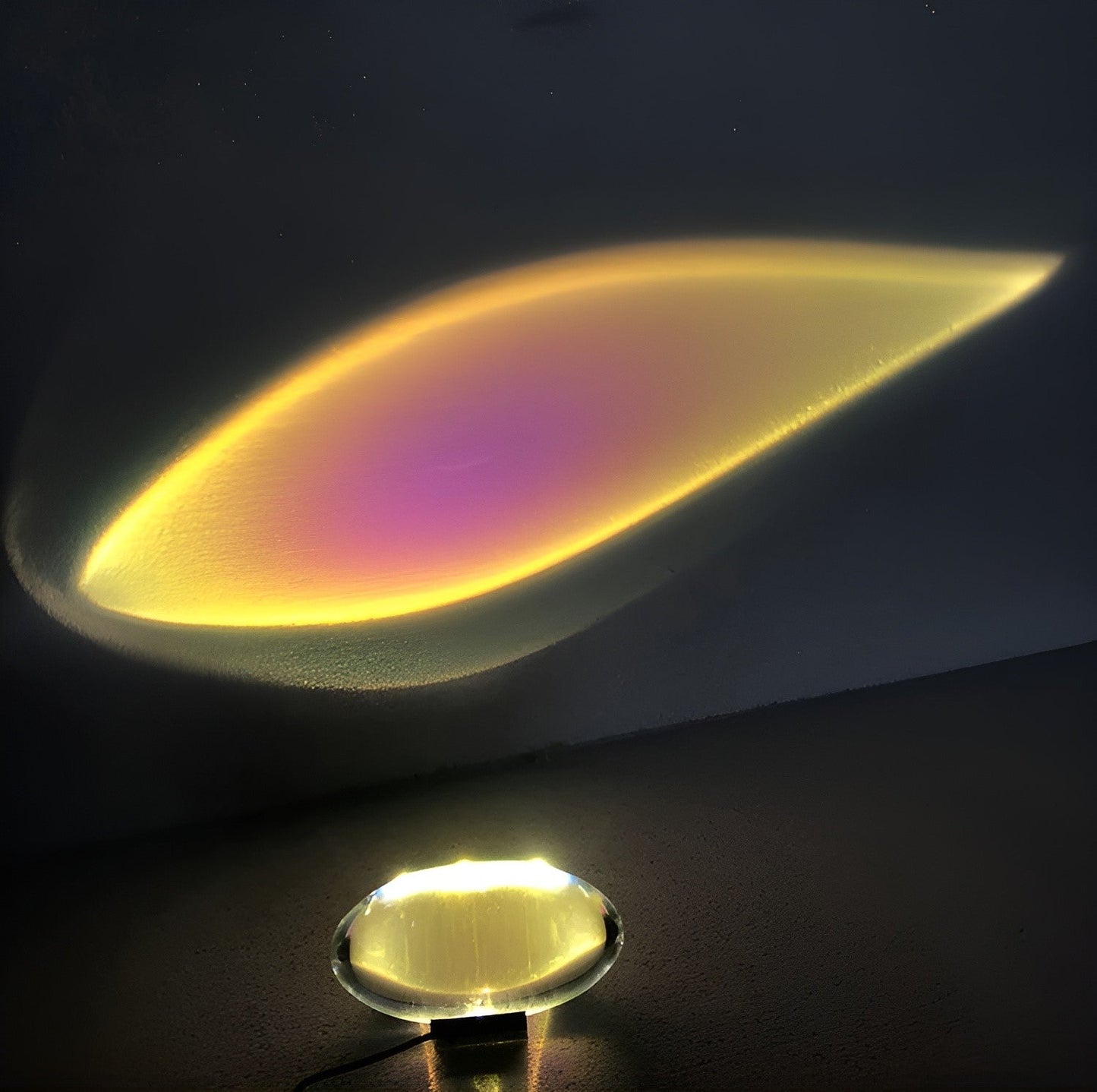 Lampe Projecteur À Effet Coucher De Soleil Avec Prisme En Cristal