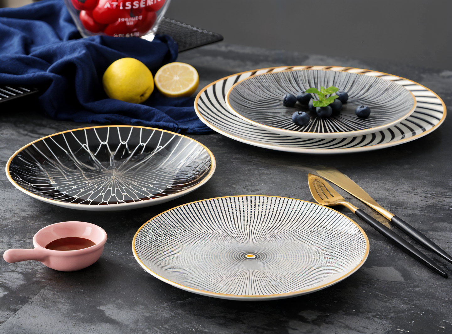 Collection GeoChic - Assiettes à motifs géométriques - Vaisselle en porcelaine