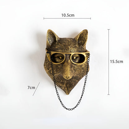 Tête D'Animal Décorative En Finition Bronze Antique