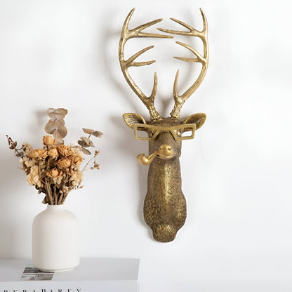 Tête D'Animal Décorative En Finition Bronze Antique