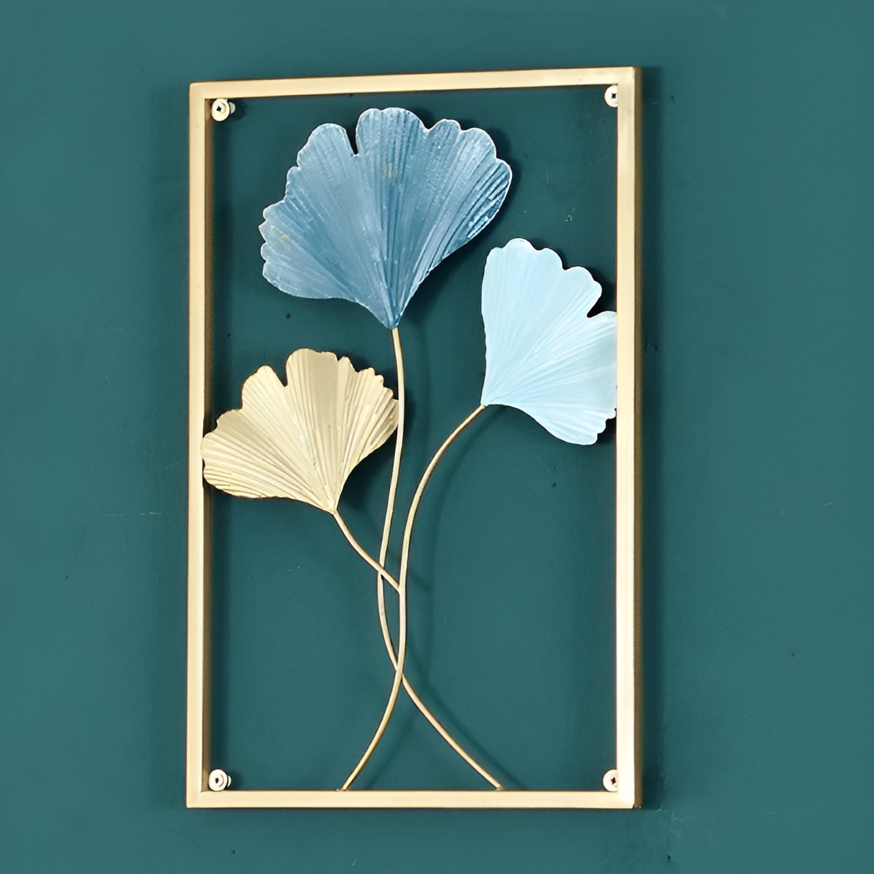 Feuillage Luxe – Décoration murale en métal inspirée des feuilles pour un intérieur raffiné