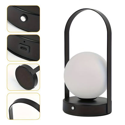 OrbitaLED - Lampe de table sans fil en forme d’orbe - Rechargeable et inoxydable