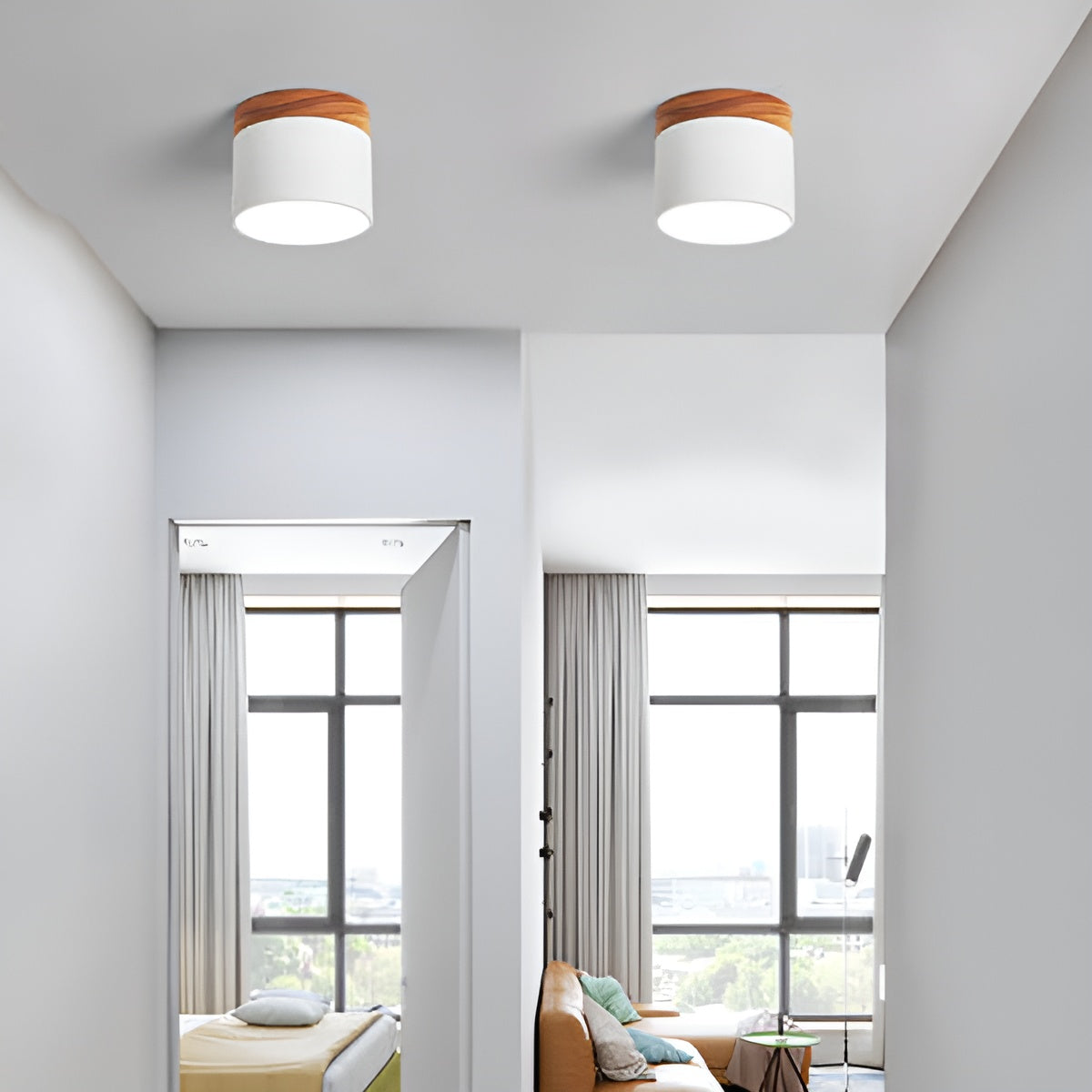 Lueur Sucree – Lampe pastel avec finition bois