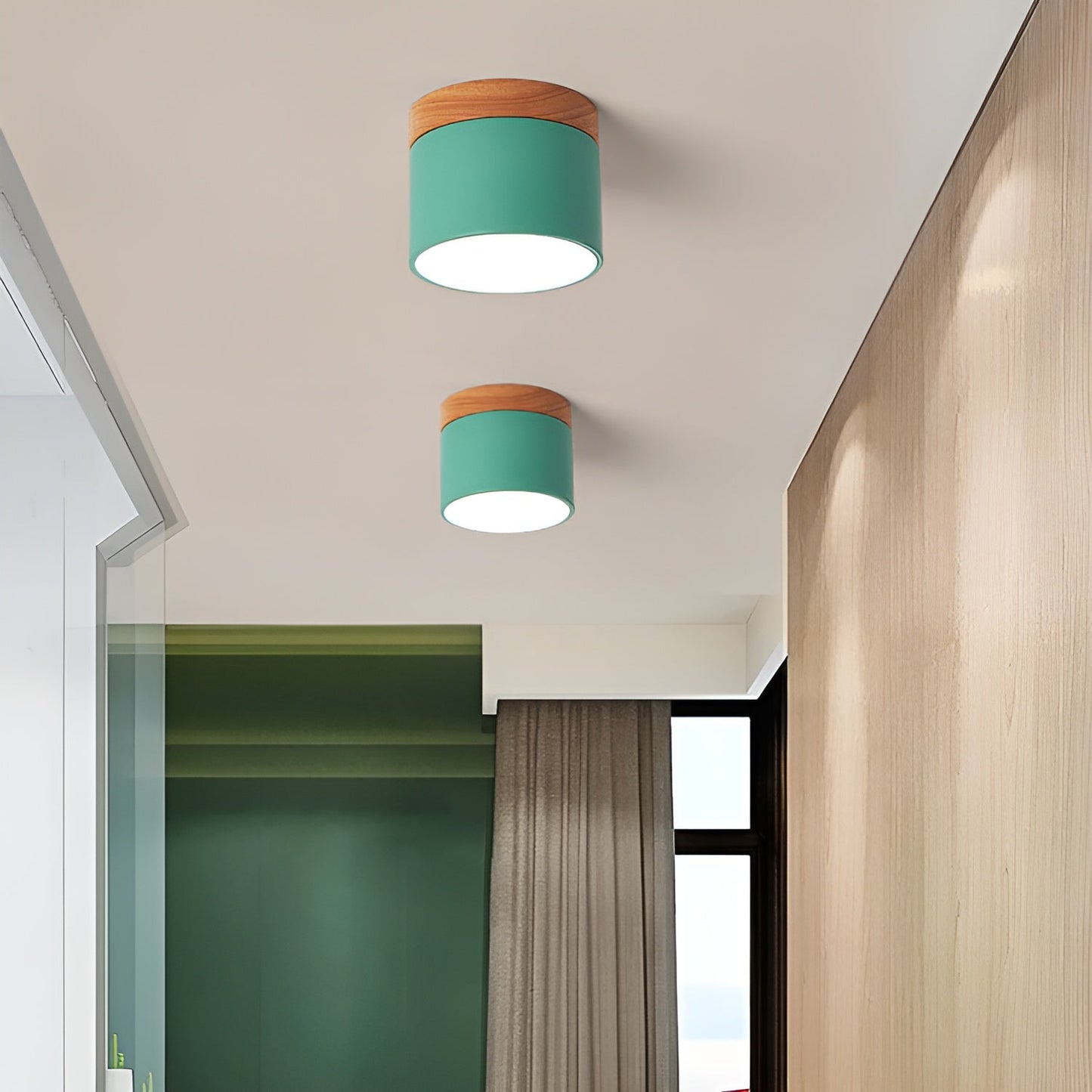 Lueur Sucree – Lampe pastel avec finition bois