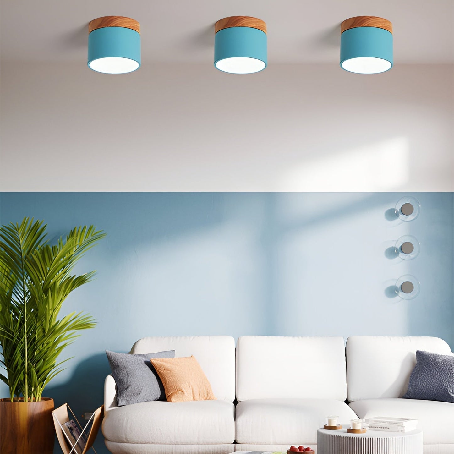 Lueur Sucree – Lampe pastel avec finition bois