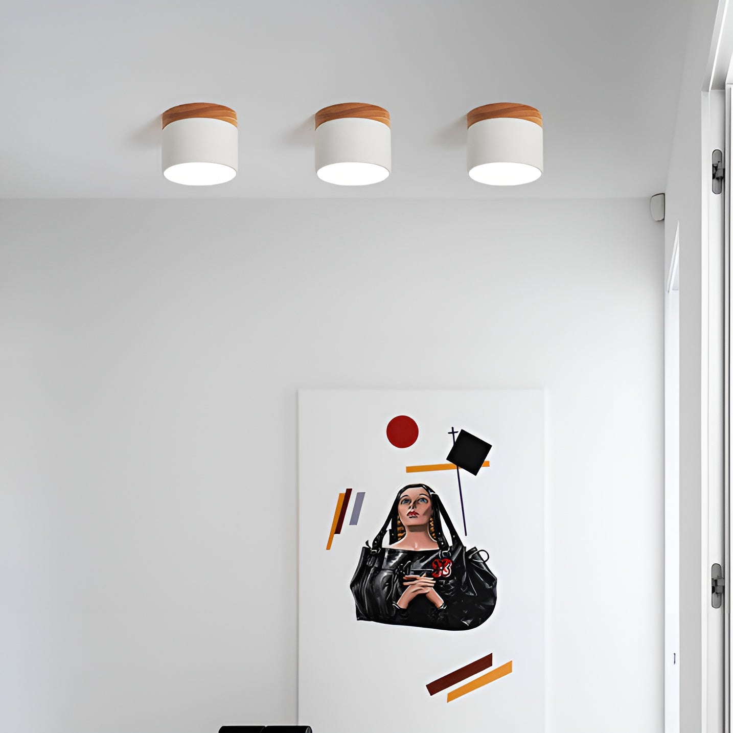 Lueur Sucree – Lampe pastel avec finition bois