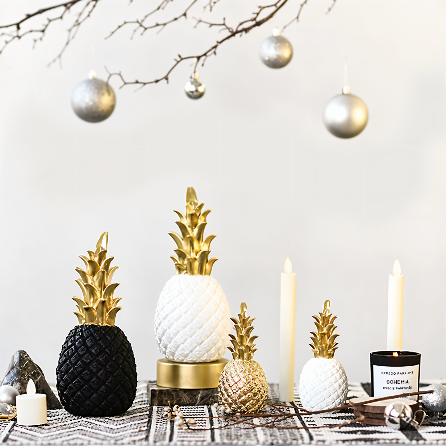 Phineas – Décoration ananas stylisée en résine pour accents d'été