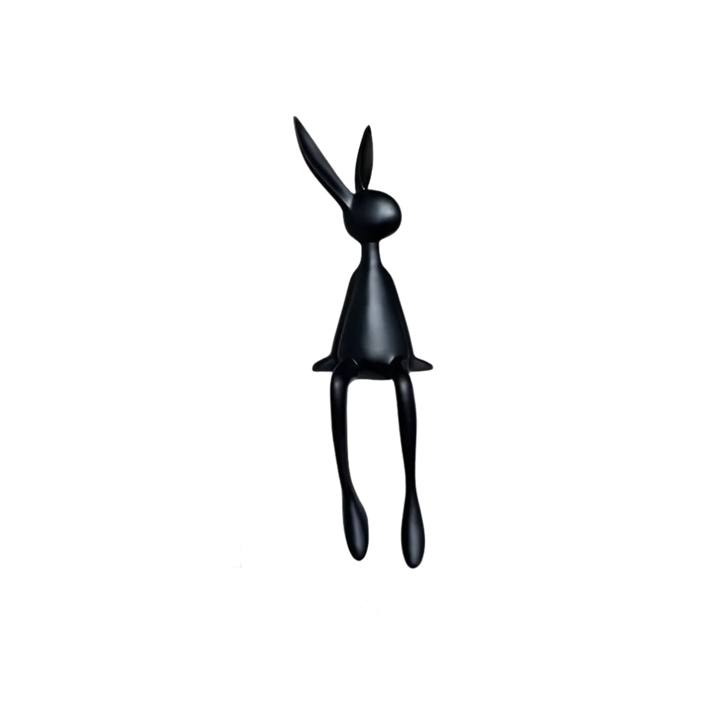 ResinLux Lapin de Pâques - Décoration moderne en résine noir/blanc/bleu