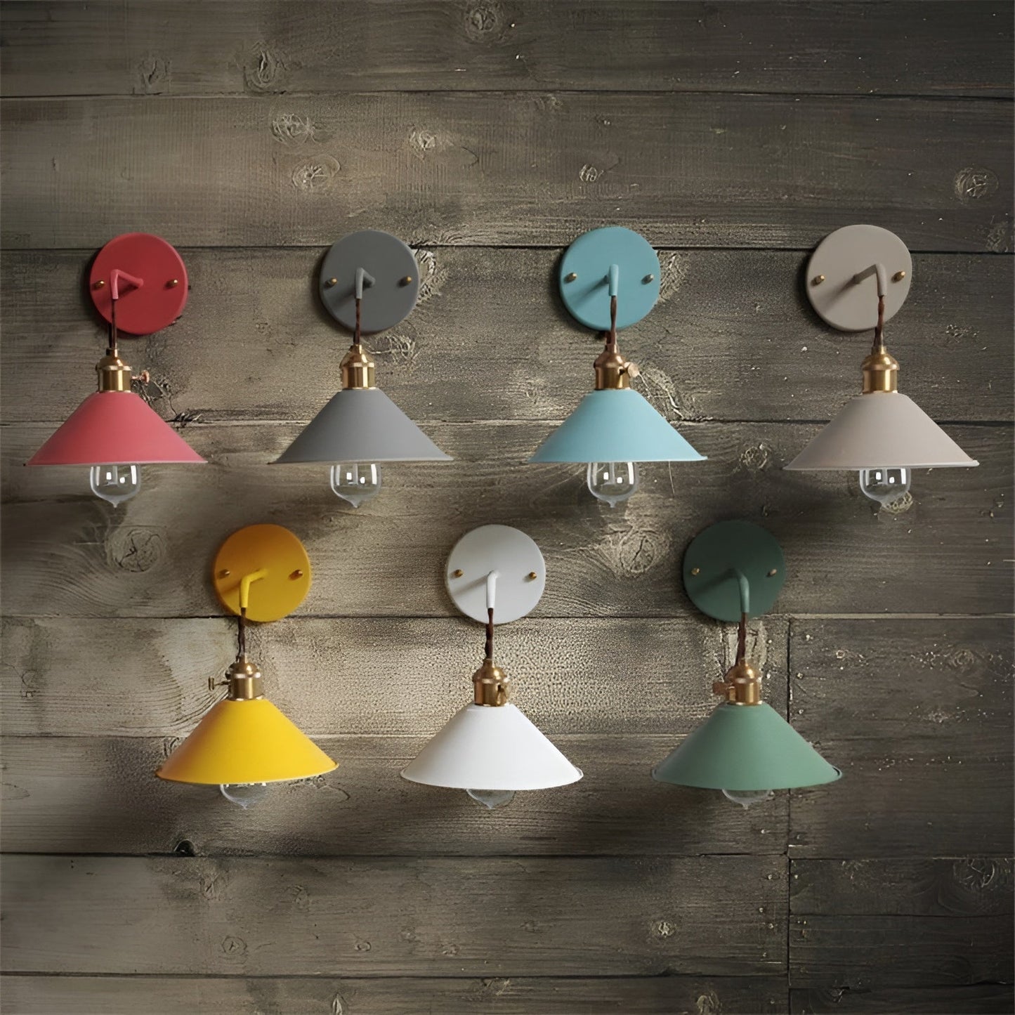 Applique murale vintage rétro - Lampe murale en métal en forme de cône