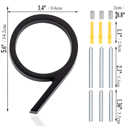 Numéro Élégance – Plaque de numéro de maison moderne en noir mat