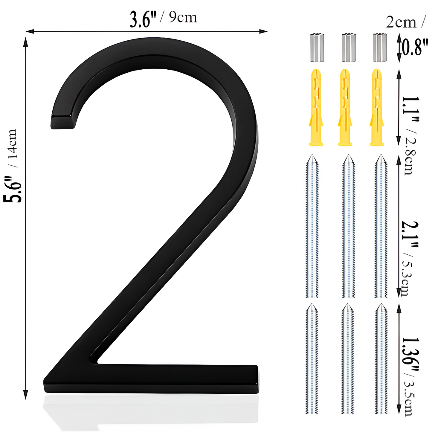 Numéro Élégance – Plaque de numéro de maison moderne en noir mat