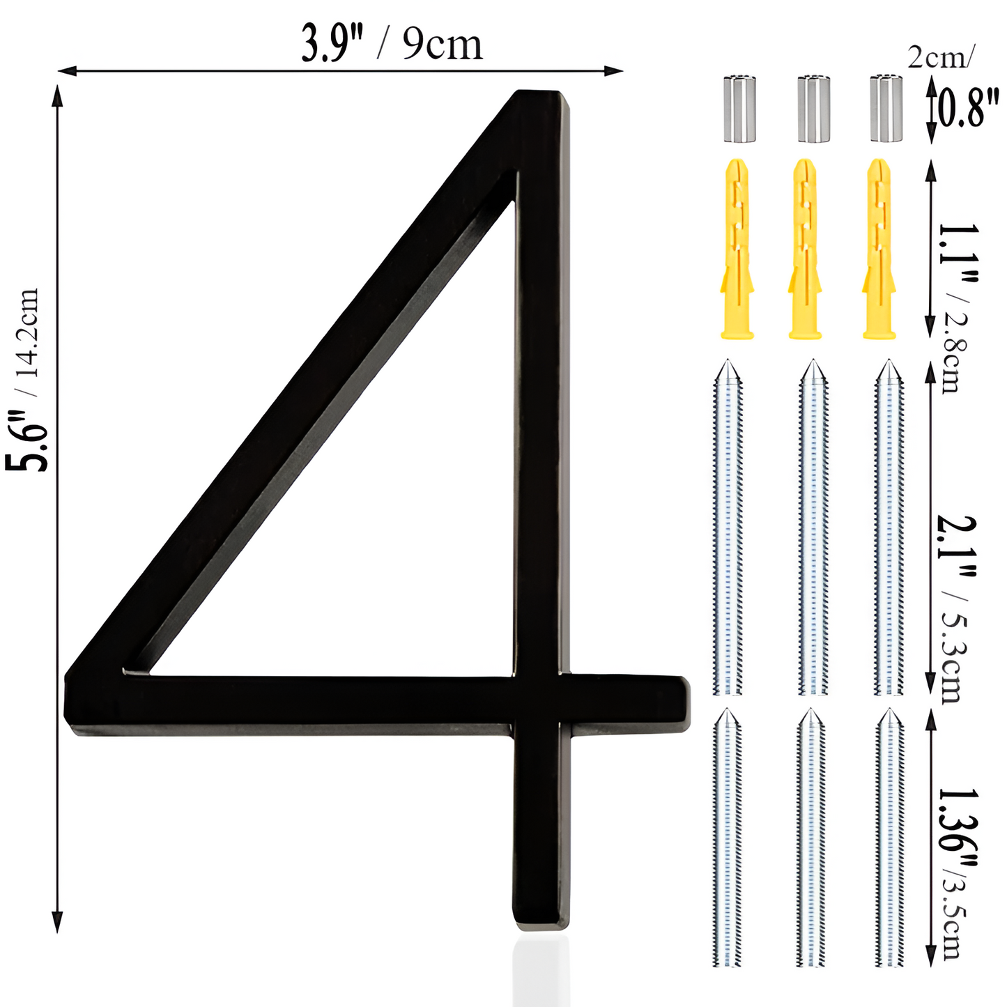Numéro Élégance – Plaque de numéro de maison moderne en noir mat