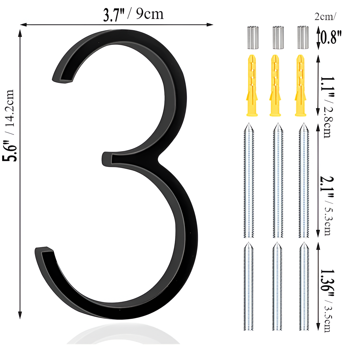 Numéro Élégance – Plaque de numéro de maison moderne en noir mat