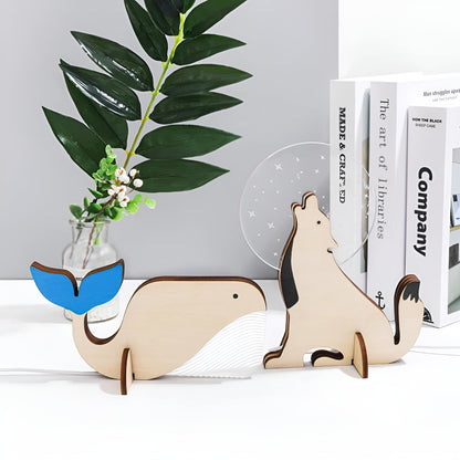 Mara – Lumière de Nuit LED en Bois-Acrylique Animaux