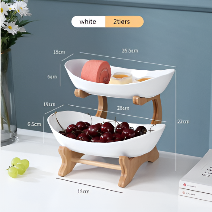 BoisPur Étagère – Corbeille minimaliste en bois sculpté