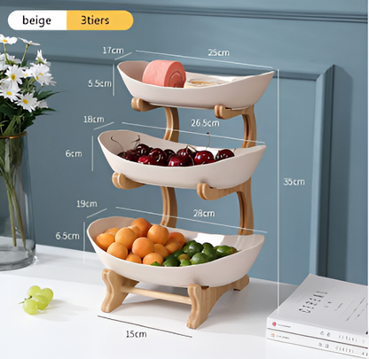 BoisPur Étagère – Corbeille minimaliste en bois sculpté