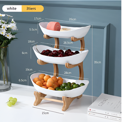 BoisPur Étagère – Corbeille minimaliste en bois sculpté