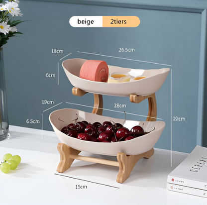 BoisPur Étagère – Corbeille minimaliste en bois sculpté