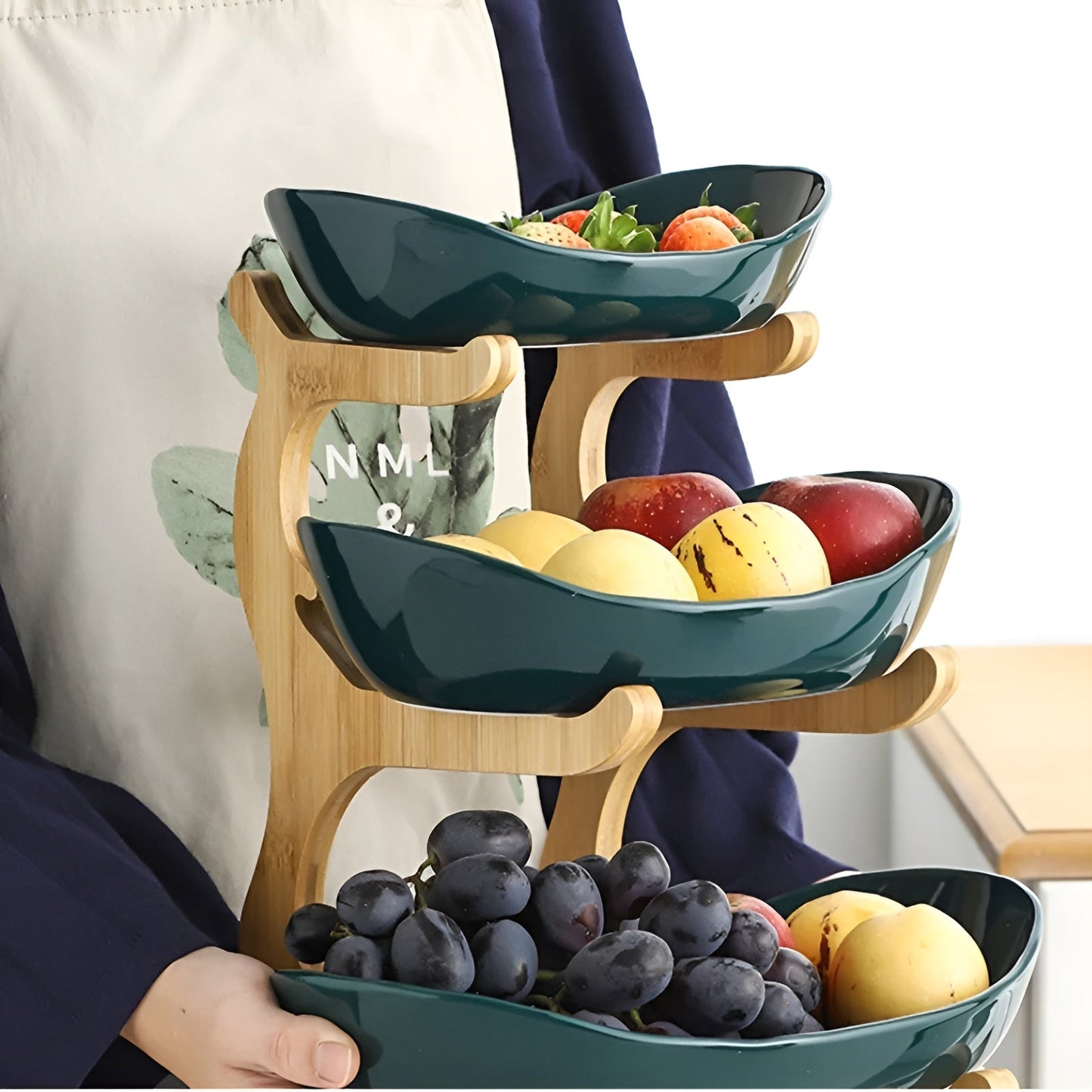 BoisPur Étagère – Corbeille minimaliste en bois sculpté