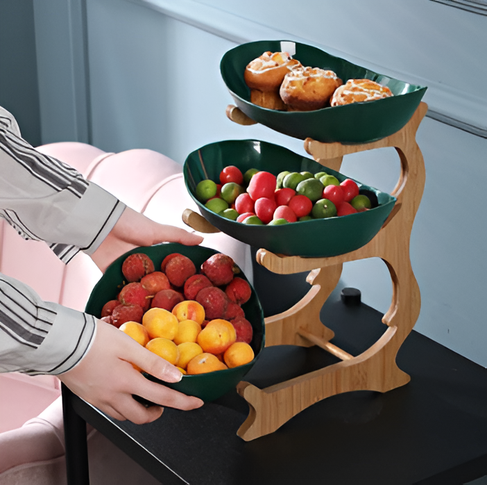 BoisPur Étagère – Corbeille minimaliste en bois sculpté