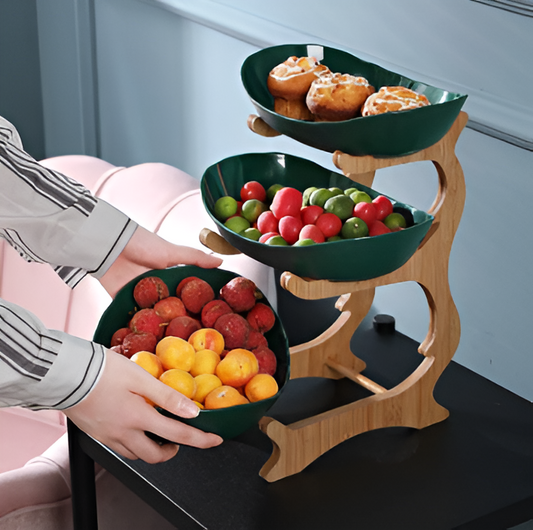 BoisPur Étagère – Corbeille minimaliste en bois sculpté
