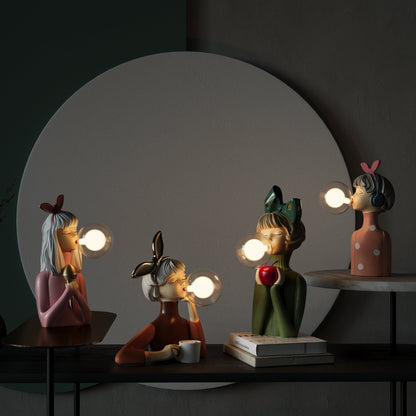 Mavie – Lampe de Table Fille Bulle Nordique