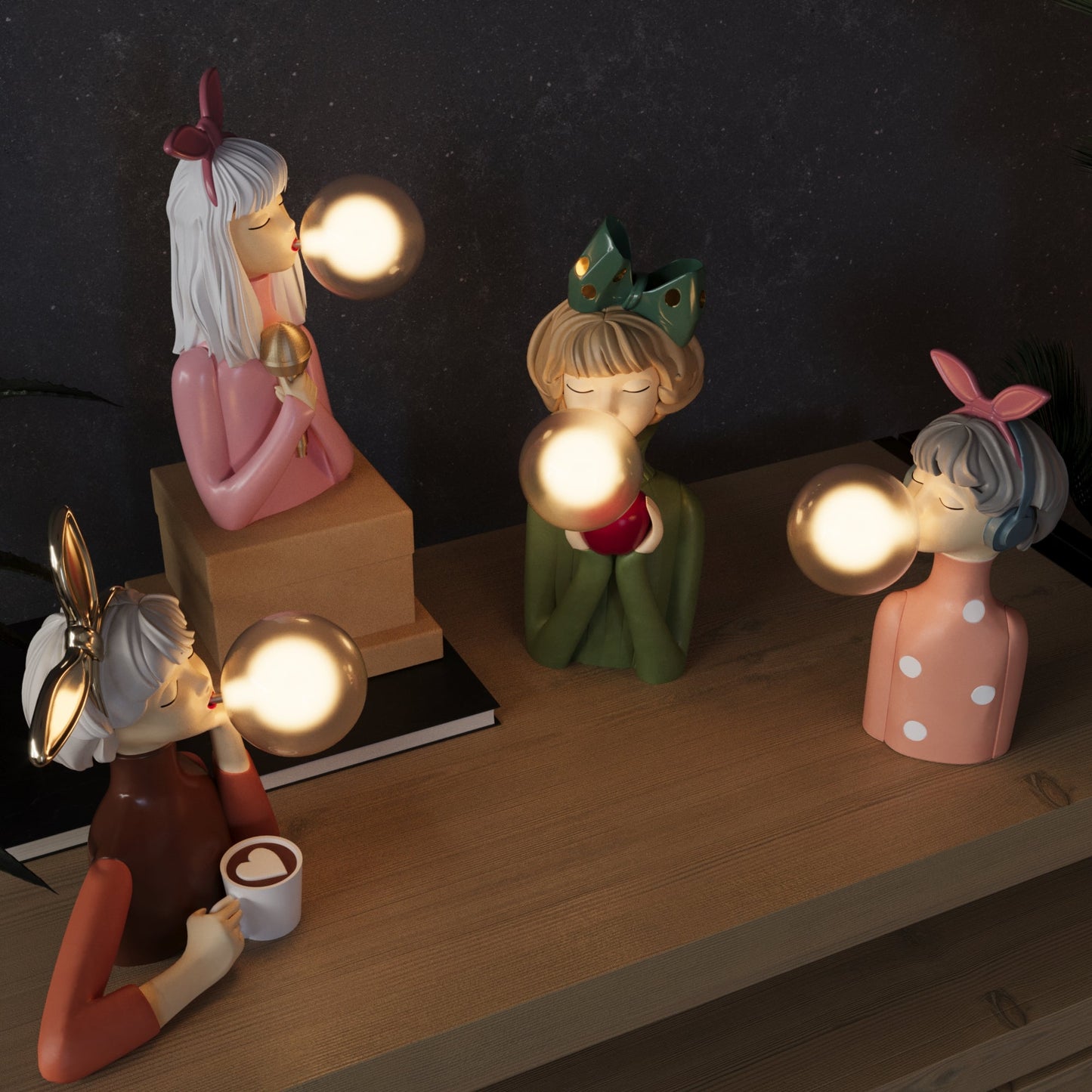 Mavie – Lampe de Table Fille Bulle Nordique