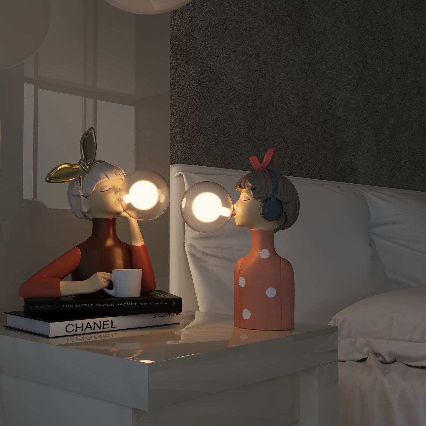Mavie – Lampe de Table Fille Bulle Nordique