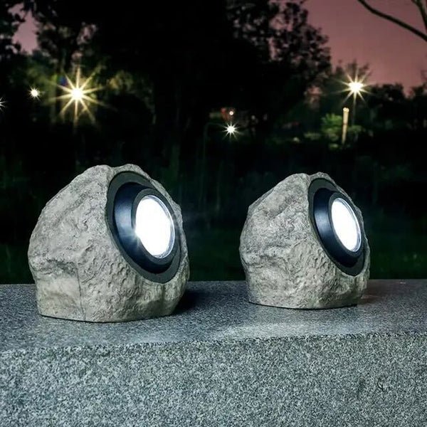 Rune – Lampe solaire de jardin ajustable en pierre