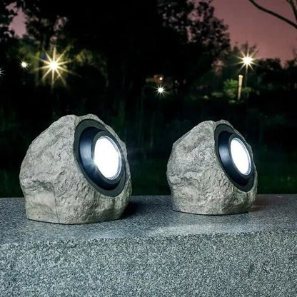 Rune – Lampe solaire de jardin ajustable en pierre