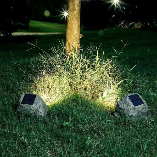 Rune – Lampe solaire de jardin ajustable en pierre