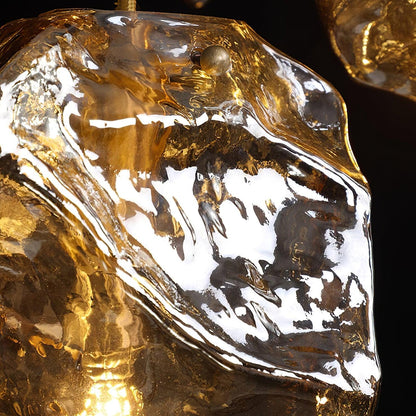 Aria – Lampe pendante en verre de glace et laiton