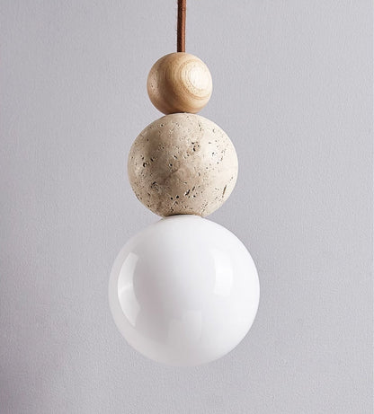 PierreLune – Suspension minimaliste en travertin naturel