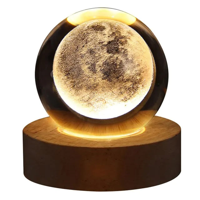 Veilleuse boule de cristal galaxie 3D