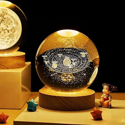 Veilleuse boule de cristal galaxie 3D