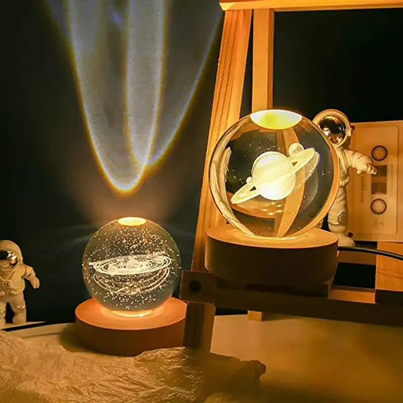 Veilleuse boule de cristal galaxie 3D