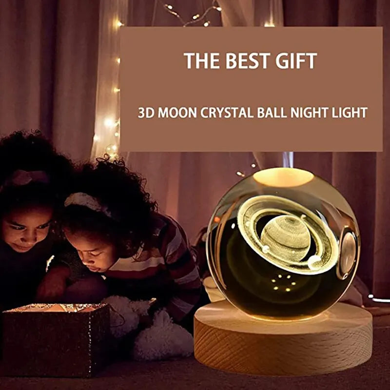 Veilleuse boule de cristal galaxie 3D