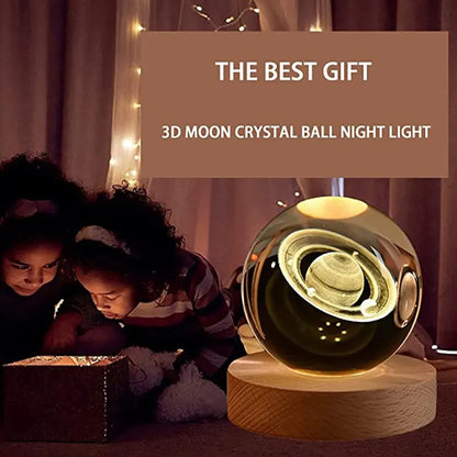 Veilleuse boule de cristal galaxie 3D