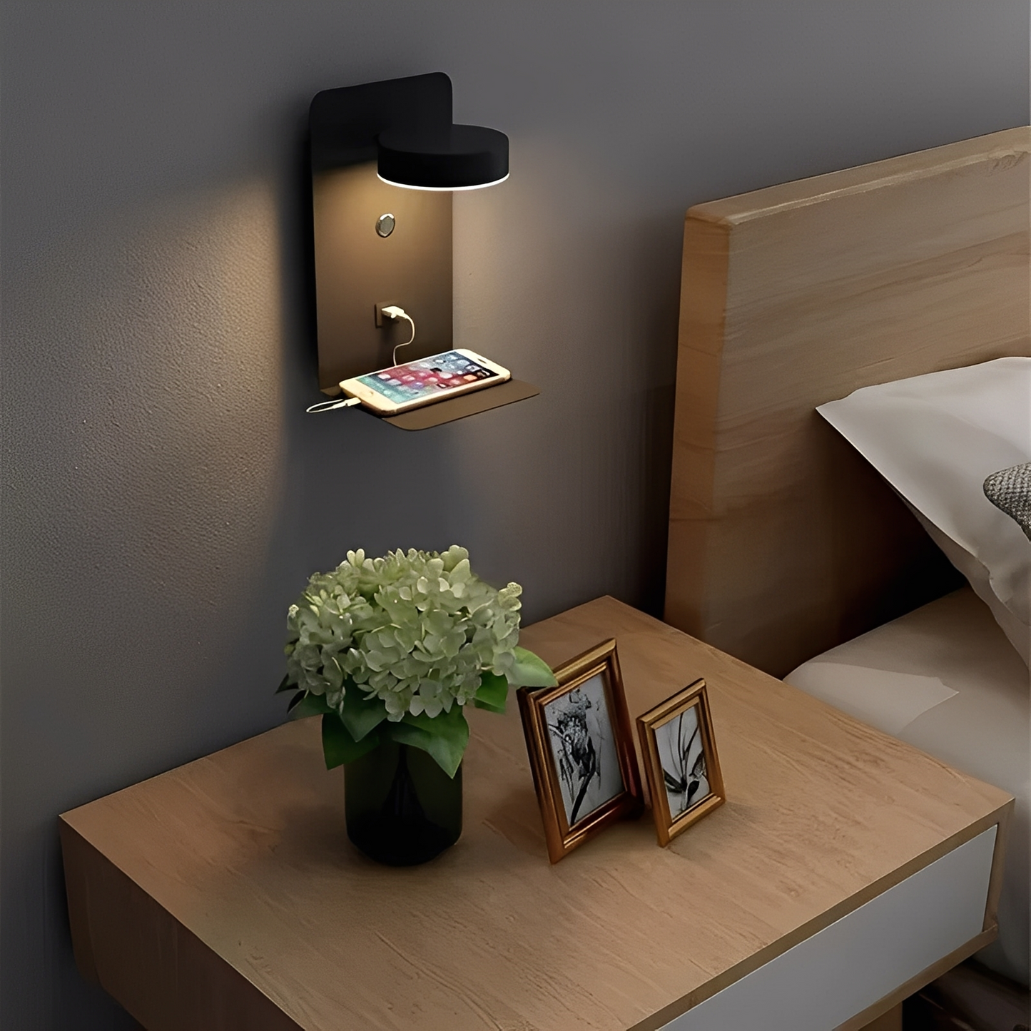 Darren – Lampe de chevet avec port USB