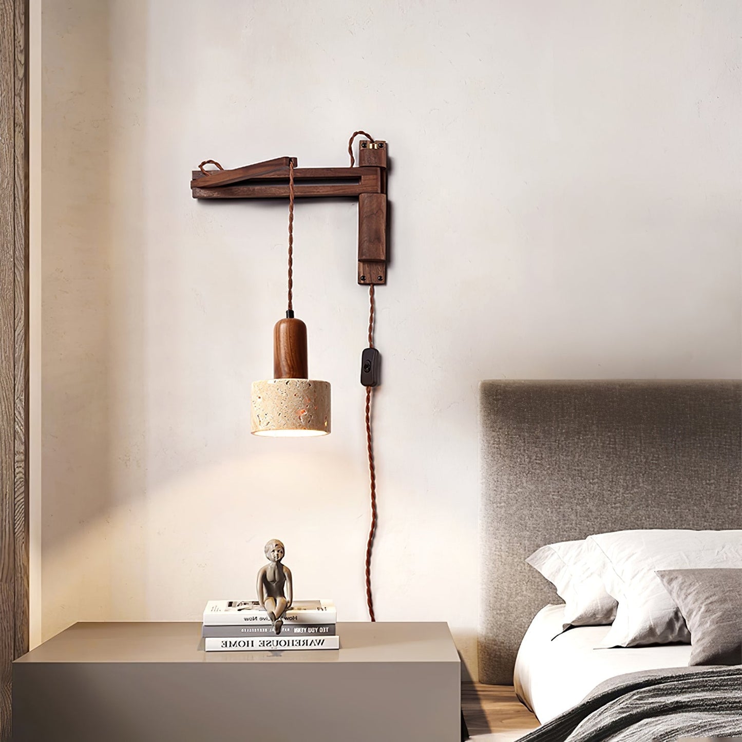 Noemi – Lampe Murale Orientable en Travertin