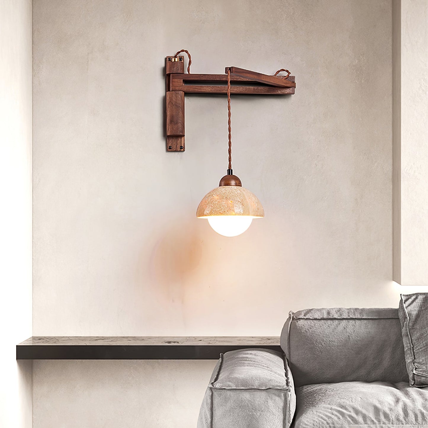 Noemi – Lampe Murale Orientable en Travertin