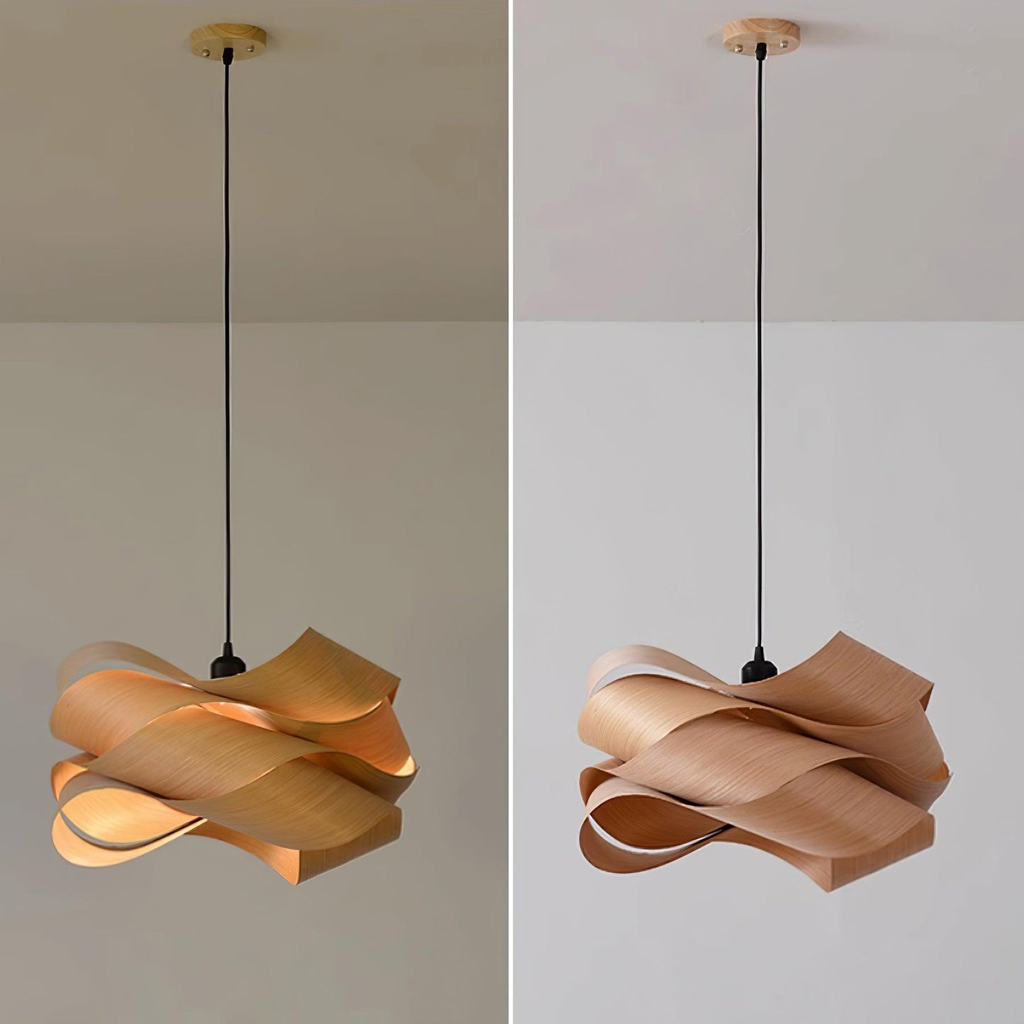 FusionLumière – Suspension élégante aux formes fluides et entremêlées