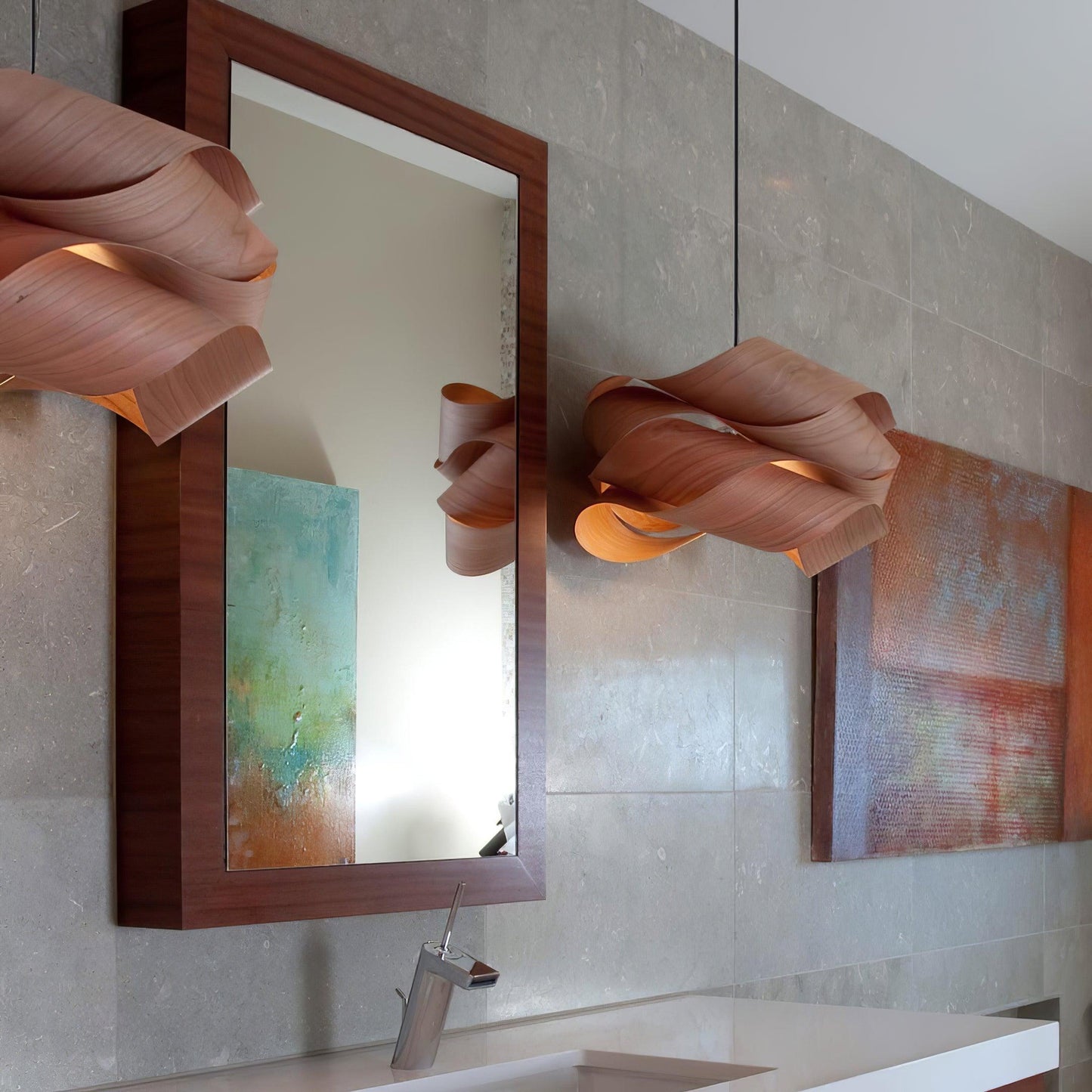 Ayumi – Lustre en Bois et en Verre Japonais