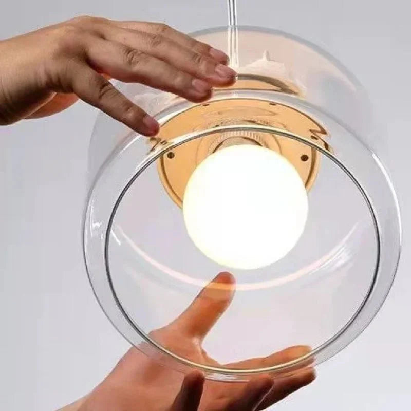 Liora – Suspension en verre motif oiseau
